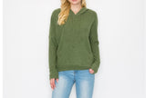 Comfy hoodie top in our  h. green cozy brushed jersey