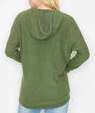 Comfy hoodie top in our  h. green cozy brushed jersey