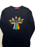 Our patches are now available on our classic crew neck cashmere sweater *available in Black, H. Grey, H. Orchid, Fuchsia, H. Lagoon, Terra cotta and Navy