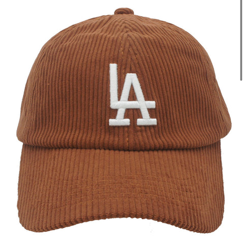 CORDUROY LA EMBROIDERED BALL CAP *available in charcoal, olive, cognac and black
