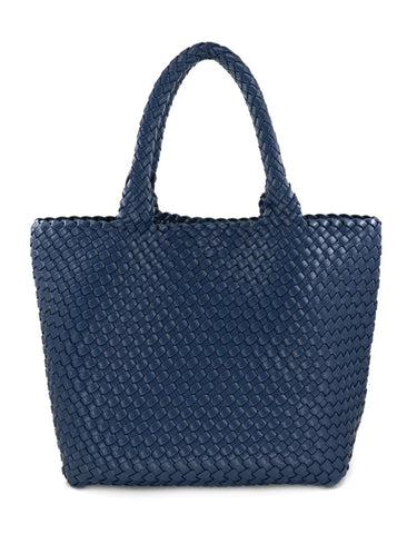 Braided tote with detachable mini bag inside *available in denim, brown, citrus, navy, taupe, pink, red, black, orange and kelly green!