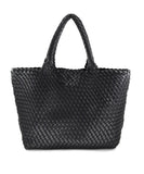 Braided tote with detachable mini bag inside *available in denim, brown, citrus, navy, taupe, pink, red, black, orange and kelly green!