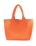 Braided tote with detachable mini bag inside *available in denim, brown, citrus, navy, taupe, pink, red, black, orange and kelly green!