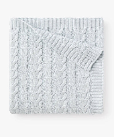 Pale Blue Horseshoe Cable Knit Baby * can be monogrammed
