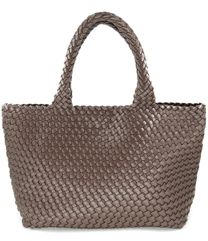 Braided tote with detachable mini bag inside *available in denim, brown, citrus, navy, taupe, pink, red, black, orange and kelly green!