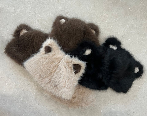Bear faux fur winter hats