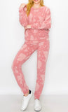 Rose Tie dye comfy drawstring lounge pant with pockets