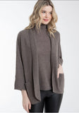 Cashmere Cashmere Maggie Elliptical Cardi- An instant classic! Available in heather mushroom, black and charcoal