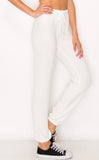 Lounge comfy and cozy pants with elastic drawstring pants with elastic at ankles- Ivory