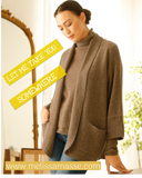 Cashmere Cashmere Maggie Elliptical Cardi- An instant classic! Available in heather mushroom, black and charcoal