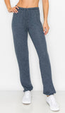 Lounge comfy and cozy black knit pants with elastic drawstring pants with elastic at ankles