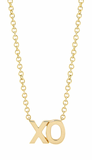 XO  necklace in 14K yellow gold