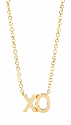 XO  necklace in 14K yellow gold