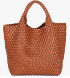Braided tote with detachable mini bag inside *available in denim, brown, citrus, navy, taupe, pink, red, black, orange and kelly green!