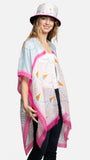 Open shawl with sleeves *matching bucket hat sold separately