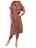 Shirt dress Cotton Double Gauze Shirt Dress in clay *monogram available