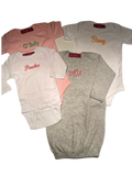 Baby onsies and t-shirts , Embroidered with name or monogram