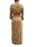 Snake print in our Luxurious Soft Brushed Luxe Jersey Belted Pope Collar Shirt Dress