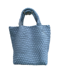 Braided tote with detachable mini bag inside *available in denim, brown, citrus, navy, taupe, pink, red, black, orange and kelly green!