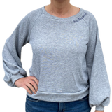 Balloon sleeve sweatshirts custom embroidered with roevember, the future is female, 1973, we say gay or anything you feel like saying across your chest!