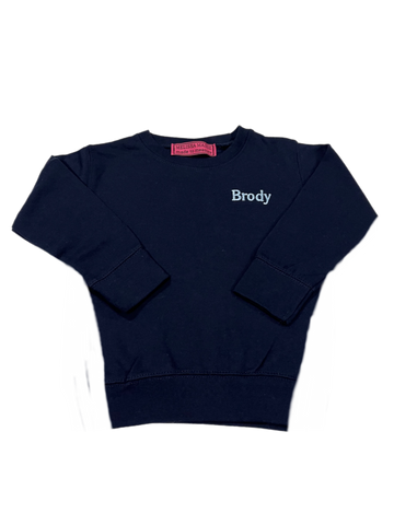 Youth size Pullover sweatshirt with personalized with embroidered monogram or Name