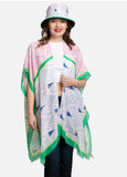 Open shawl with sleeves *matching bucket hat sold separately