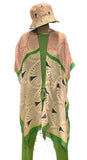 Open shawl with sleeves *matching bucket hat sold separately