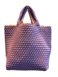 Braided tote with detachable mini bag inside *available in denim, brown, citrus, navy, taupe, pink, red, black, orange and kelly green!