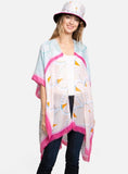 Open shawl with sleeves *matching bucket hat sold separately
