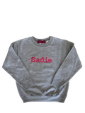Youth size Pullover sweatshirt with personalized with embroidered monogram or Name