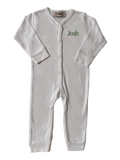 Baby snap front onsie , Embroidered with name or monogram *black, white and H. grey available