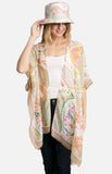 Open shawl with sleeves *matching bucket hat sold separately