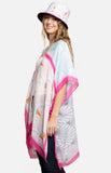 Open shawl with sleeves *matching bucket hat sold separately