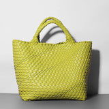 Braided tote with detachable mini bag inside *available in denim, brown, citrus, navy, taupe, pink, red, black, orange and kelly green!