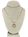 14K yellow gold paperclip necklace with lock charm