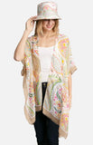 Open shawl with sleeves *matching bucket hat sold separately