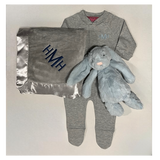 Melissa Masse Plush Blanket, Onsie & Jellycat set