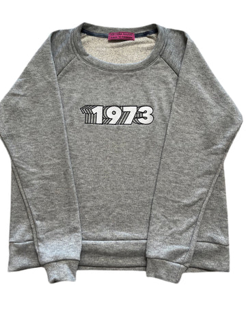 1973 embroidered Fleece Crew Neck Raglan Sweatshirt * a portion of proceeds donated planned parenthood