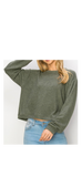 Comfy top with long sleeves in black cozy brushed Jersey