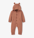 Rust hooded sweater knit one piece 3-6 months *can be personalized