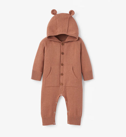 Rust hooded sweater knit one piece 3-6 months *can be personalized