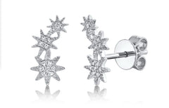 Star diamond and gold earrings