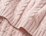 Blush pink leaf pointelle sweater knit cardigan