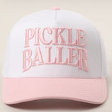 COTTON PICKLEBALL EMBROIDERED BALL CAP *available in white/pink, natural/green and pink/green