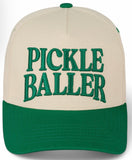 COTTON PICKLEBALL EMBROIDERED BALL CAP *available in white/pink, natural/green and pink/green