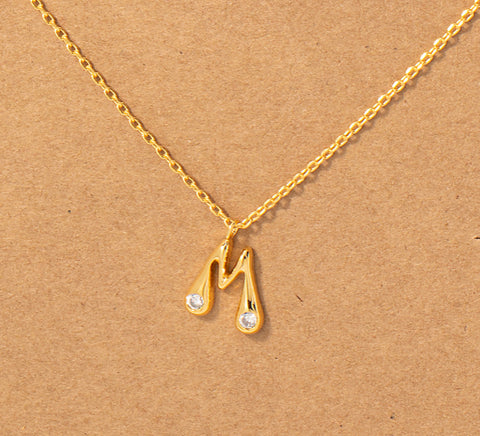 Bubble letter pendant necklace