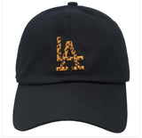 COTTON LA EMBROIDERED BALL CAP *available in navy, cognac, kelly green, red, pink, hot pink, lime, khaki, taupe