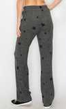 Charcoal Star print in lounge cozy jersey pants with elastic drawstring pants