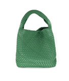 Braided hobo style bag with detachable mini bag inside *available in black, green and navy