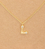 Bubble letter pendant necklace